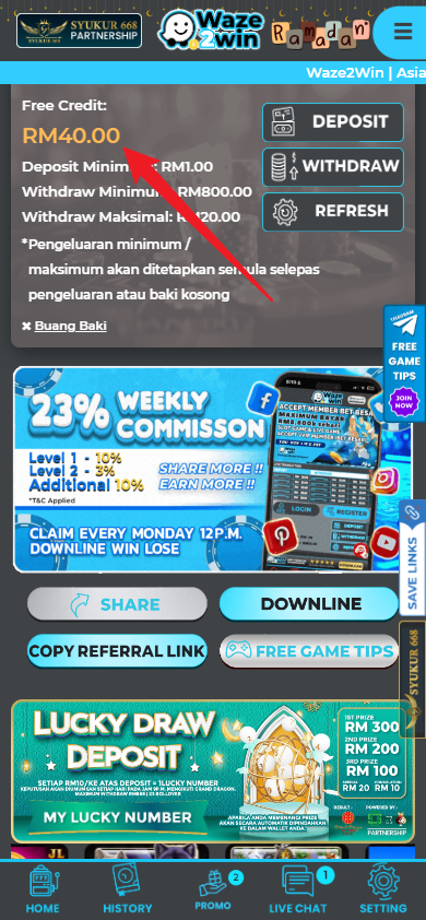 Step 4 - Register at Waze2Win Casino - Free Credit Slot - Part 1