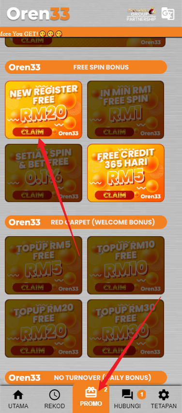 Step 3 - Register at Oren33 Casino (part 1)