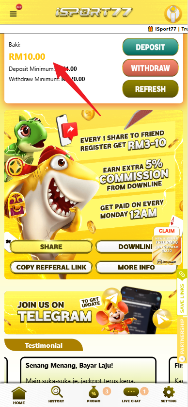 Step 4 - Register at iSport77 Casino - Free Credit 365 - Part 1