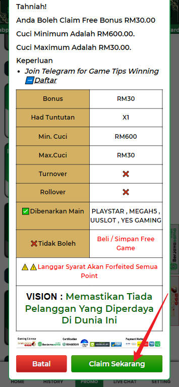 Step 3 - Register at Berjayasama Casino - Part 2