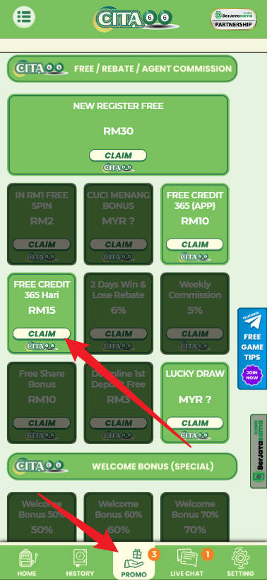 Step 3 - Register at Cita66 Casino - Free credit 365 - Part 1