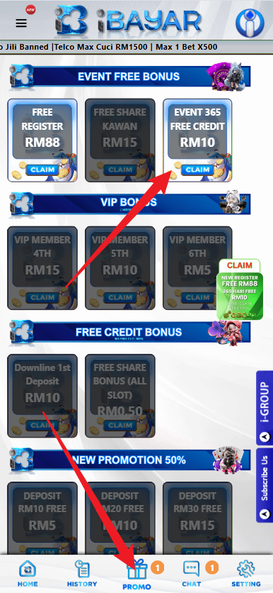 Step 3 - Register at iBayar Casino - Free Credit 365 - Part 1