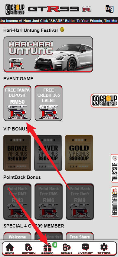 Step 3 - Register at GTR99 Casino - Part 1