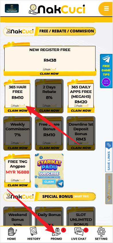 Step 3 - Register at NakCuci Casino - Free Credit 365 - Part 1