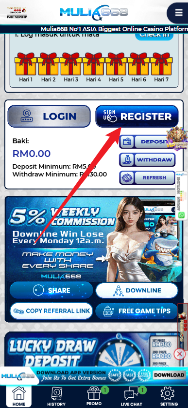 Step 1 - Register at Mulia668 Casino - Part 1