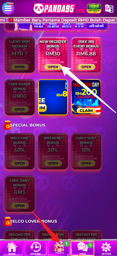 Step 3 - Register at Panda95 Casino - Part 1
