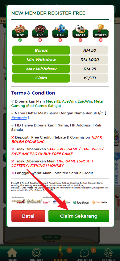 Step 3 - Register at Pelita88 Casino - Part 2