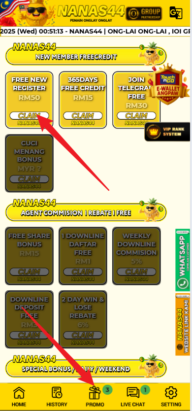 Step 3 - Register at Nanas44 Casino - Part 1