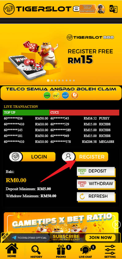 Step 1 - Register at Tigerslot888 Casino - Part 1