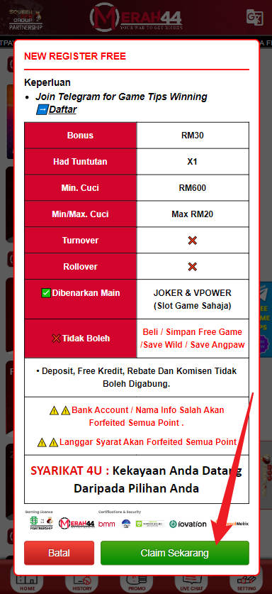 Step 3 - Register at Merah44 Casino - Part 2