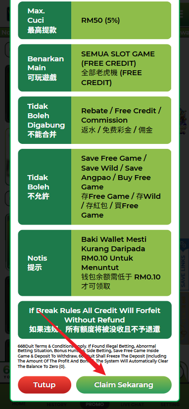 Step 3 - Register at 668Duit Casino - Free Credit 365 - Part 2