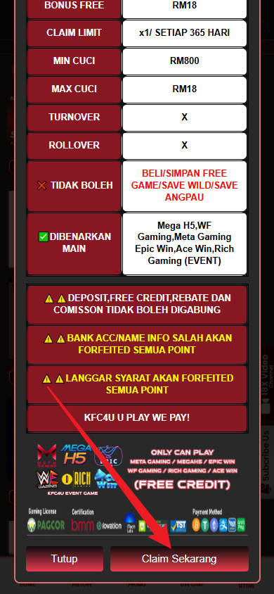 Step 3 - Register at i1KFC4U Casino - Free Credit 365 - Part 2
