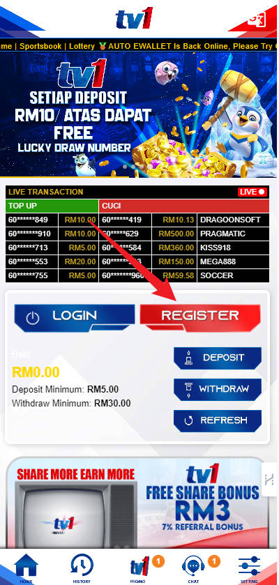 Step 1 - Register at TV1 Casino - Part 1