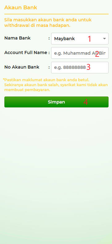 Step 2 - Register at Hijau44 Casino - Part 1