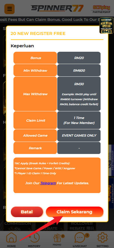 Step 3 - Register at Spinner77 Casino - Part 2