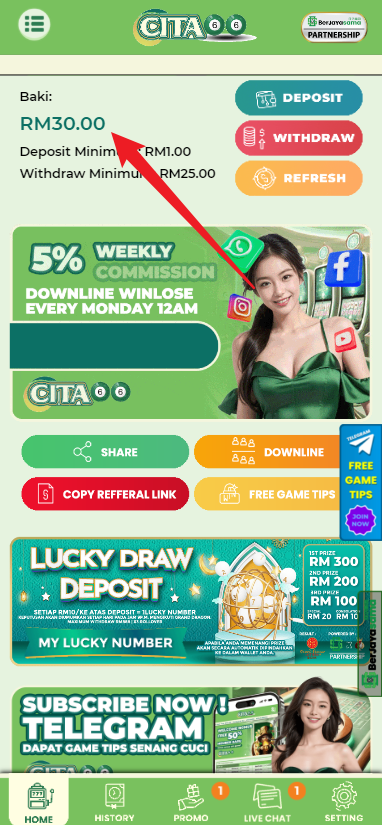 Step 4 - Register at Cita66 - Free Credit Slot - Part 1