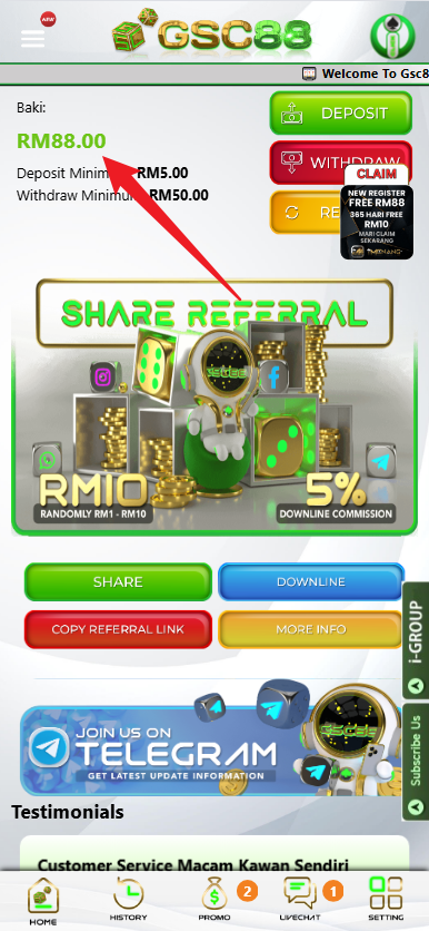 Step 4 - Register at GSC88 Casino - Part 1
