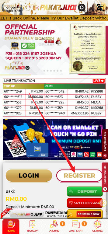 Step 1 - Register at PakarJudi8 Casino - Part 1