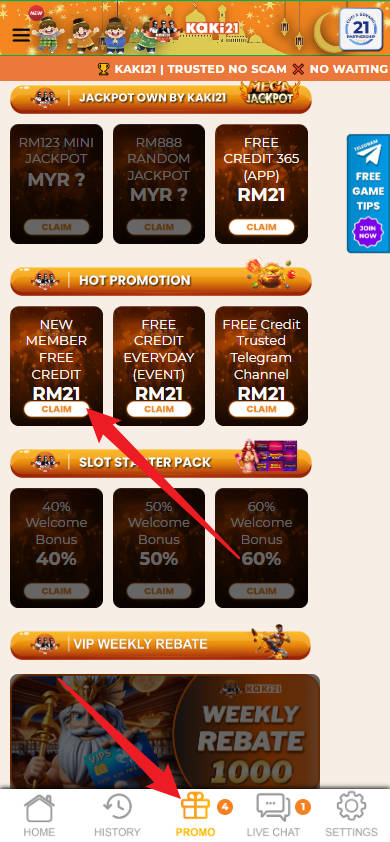 Step 3 - Register at Kaki21 Casino - Part 1