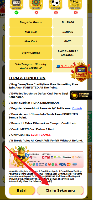 Step 3 - Register at Nanas44 Casino - Part 2