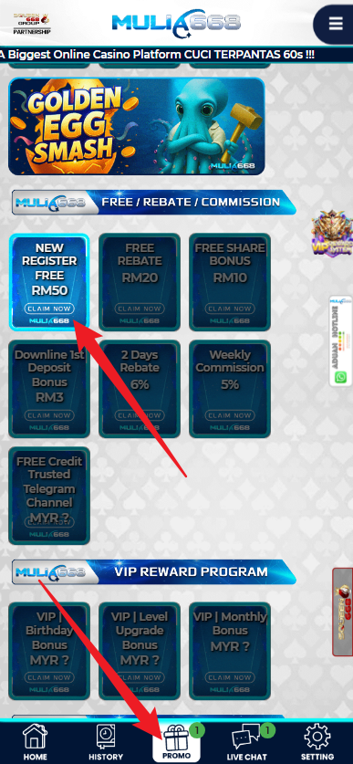 Step 3 - Register at Mulia668 Casino - Part 1