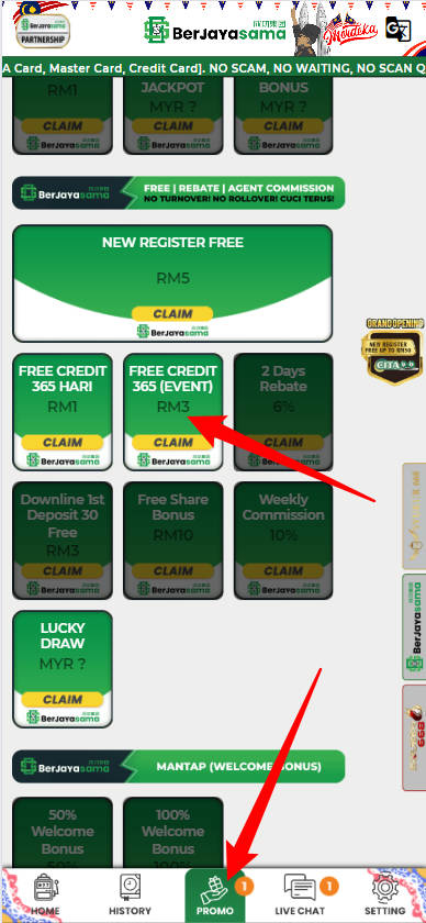 Step 3 - Register at Berjayasama Casino - Free Credit 365 - Part 1