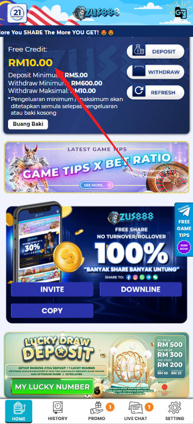 Step 4 - Register at Zus888 Casino - Free Credit 365 - Part 1