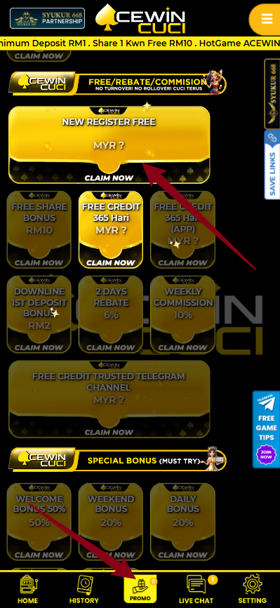 Step 3 - Register at AcewinCuci Casino - Part 1