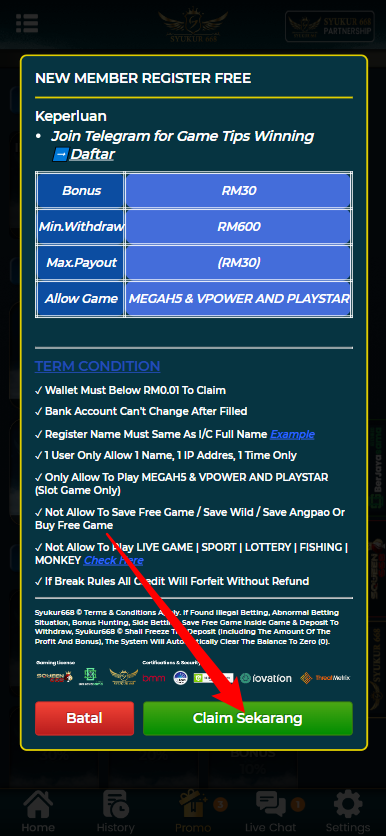 Step 3 - Register at Syukur668 Casino - Free Credit Slot - Part 2