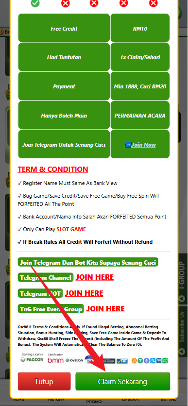 Step 3 - Register at GSC88 Casino - Free Credit 365 - Part 2
