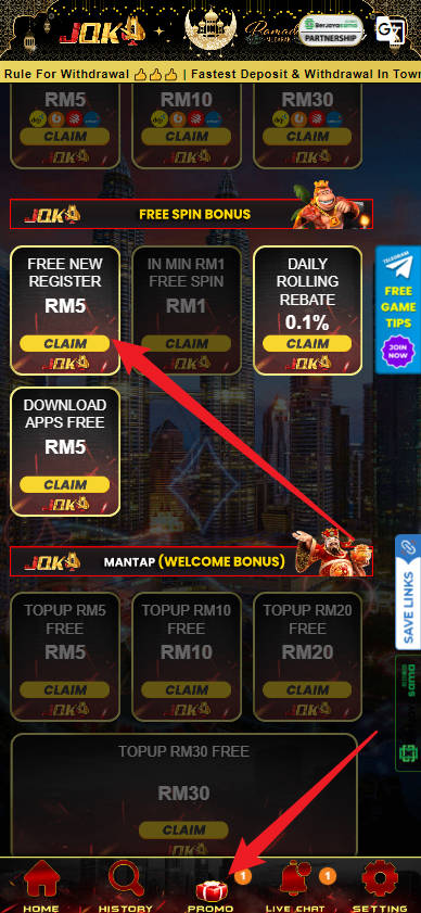 Step 3 - Register at JQK Malaysia Casino - Free Credit Slot - Part 1