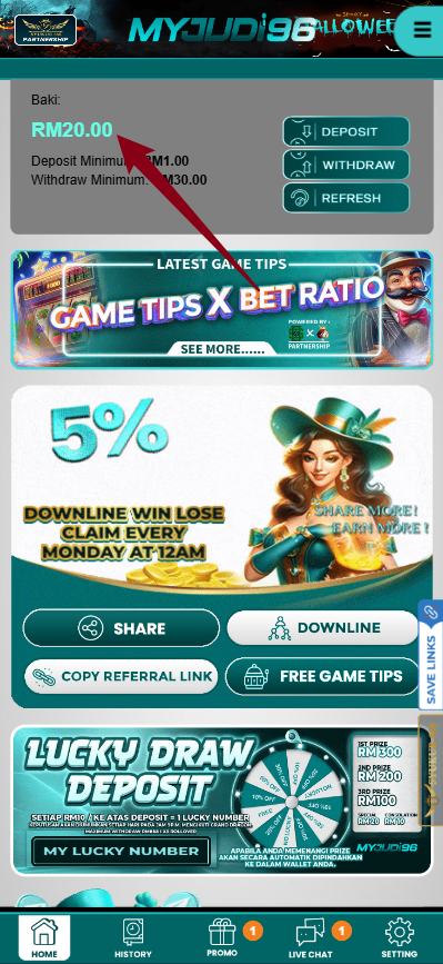 Step 4 - Register at MyJudi96 Casino - Free Credit 365 - Part 1