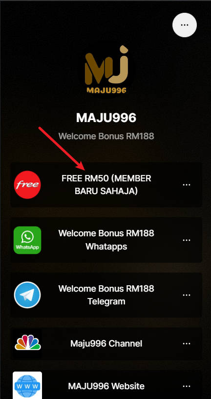 Step 2 - Click on FREE RM50 (MEMBER BARU SAHAJA) button