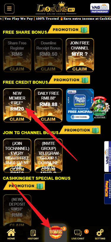 Step 3 - Register at CashKingBet Casino - Free Credit Slot - Part 1