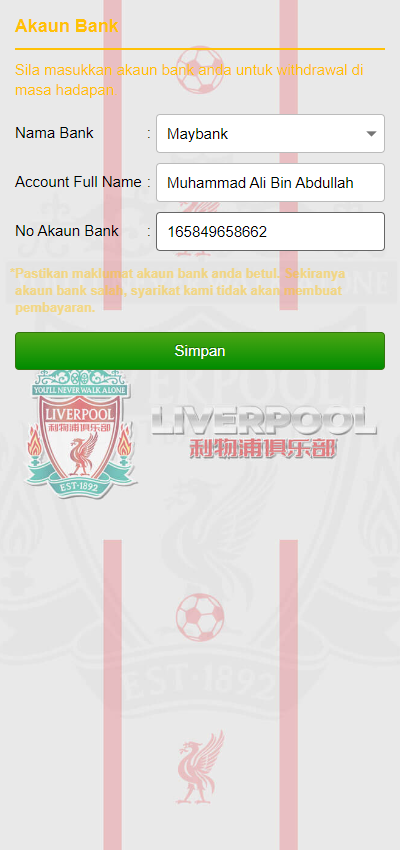 Step 3 - Register at liverpool888 Casino (part 1)