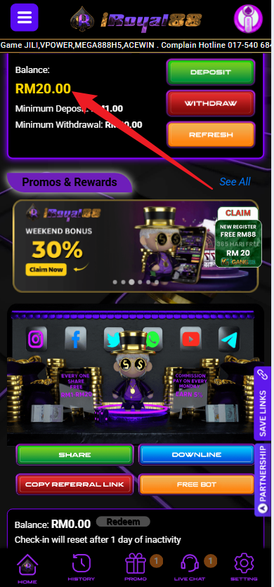Step 4 - Register at iRoyal88 Casino - Free Credit 365 - Part 1