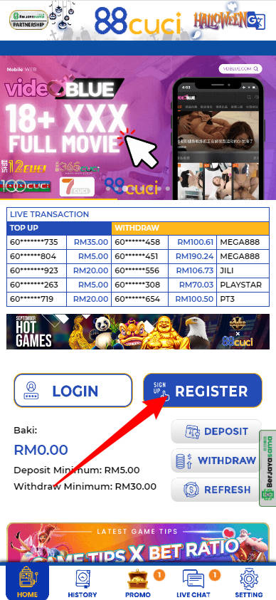 Step 1 - Register at 88CUCI Casino - Part 1