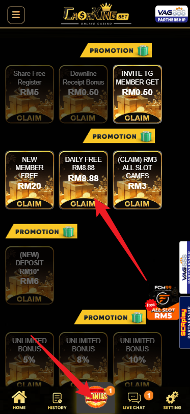 Step 3 - Register at CashKingBet Casino - Free Credit 365 - Part 1