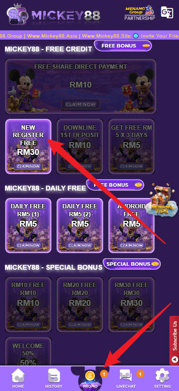 Step 3 - Register at Mickey88 Casino - Part 1