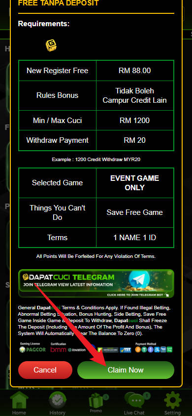Step 3 - Register at DapatCuci Casino - Part 2