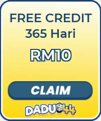 Freecreditrm - Dadu44 Free Credit 365 RM10 - Banner