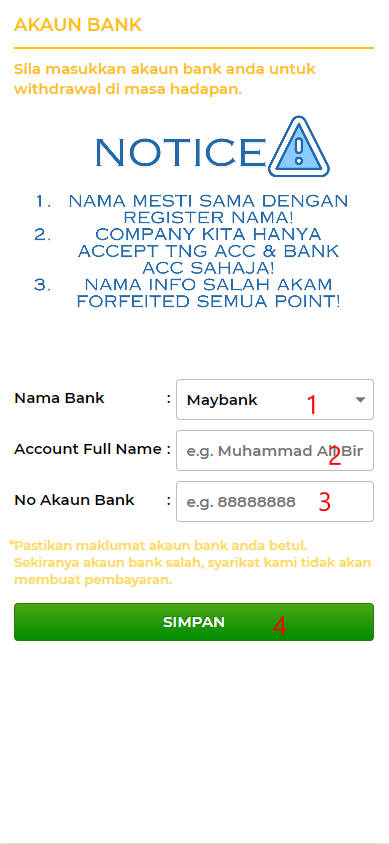 Step 2 - Register at MyBayar99 Casino - Part 1