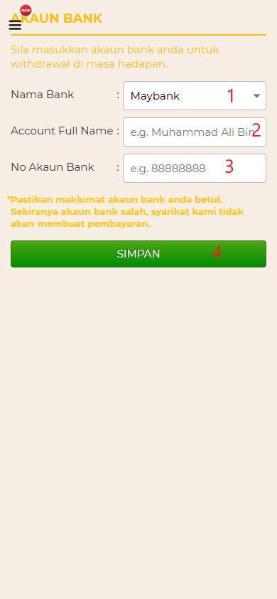 Step 2 - Register at Kaki21 Casino - Part 1