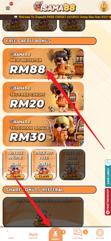 Step 3 - Register at iSama88 Casino - Free Credit Slot - Part 1