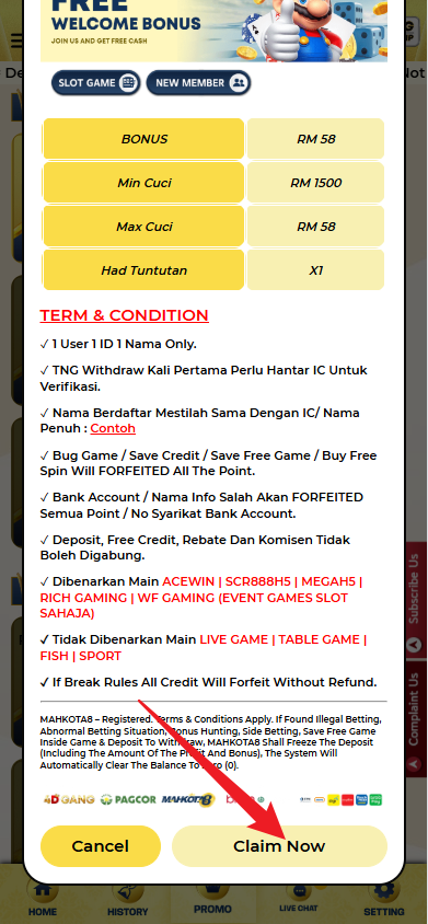 Step 3 - Register at Mahkota8 Casino - Part 2