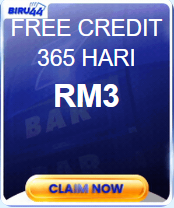 Freecreditrm - Biru44 Free Credit 365 RM3 - Banner