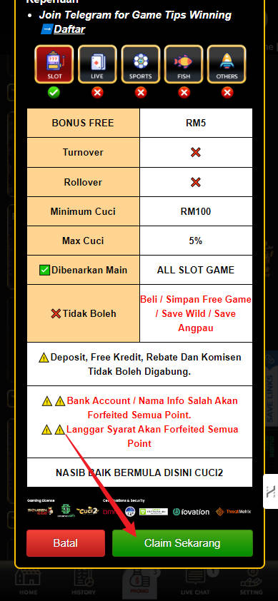 Step 3 - Register at CUCI2 Casino - Free Credit Slot - Part 2