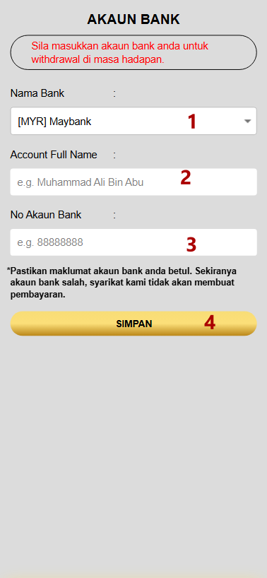Step 2 - Register at Mamak24 Casino - Part 1