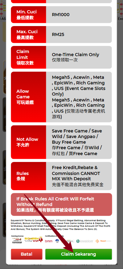 Step 3 - Register at SqueenVIP Casino - Part 2