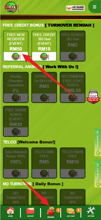 Step 3 - Register at CashSweep Casino - Free Credit Slot - Part 1